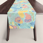 Coastal Oysters on the Beach in Seafoam Green Table Runner Gallery Image 1