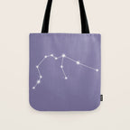 Aquarius Zodiac Star Constellation Line Art Lavender Purple Tote Bag Gallery Image 1