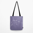 Aquarius Zodiac Star Constellation Line Art Lavender Purple Tote Bag Gallery Image 2