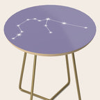 Aquarius Zodiac Star Constellation Line Art Lavender Purple Side Table Gallery Image 2