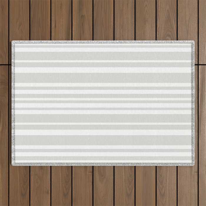 Classic Stripes XLII - Grey and White Outdoor Rug Gallery Image 1