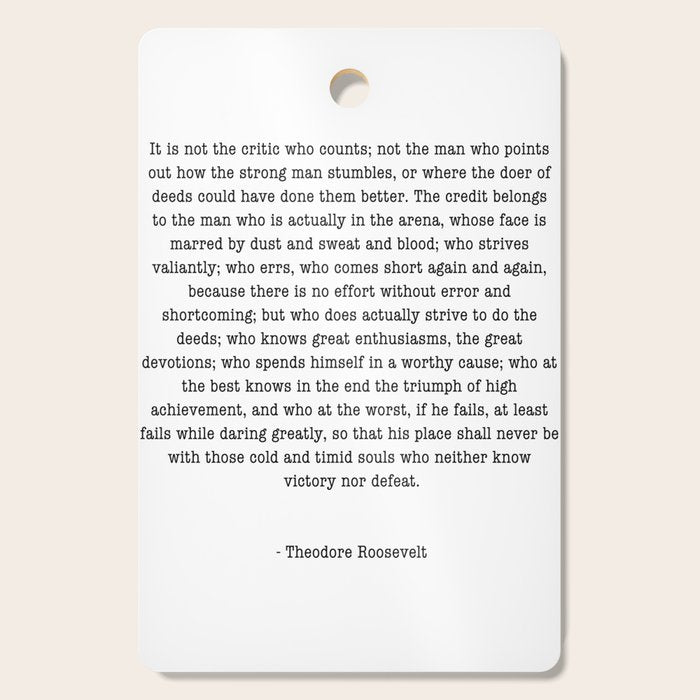 Man In The Arena Theodore Roosevelt Cutting Board Gallery Image 1