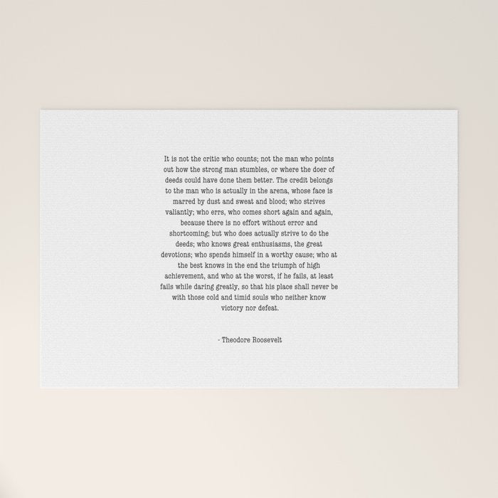 Man In The Arena Theodore Roosevelt Welcome Mat Gallery Image 1