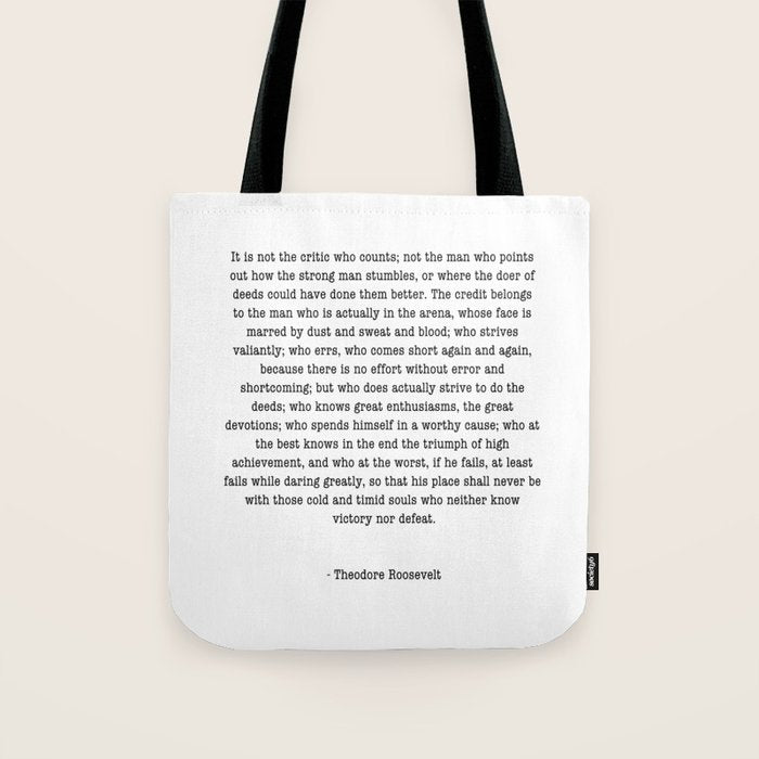 Man In The Arena Theodore Roosevelt Tote Bag Gallery Image 1