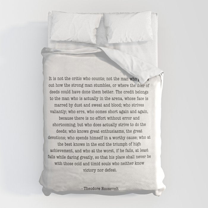 Man In The Arena Theodore Roosevelt Duvet Cover Gallery Image 6
