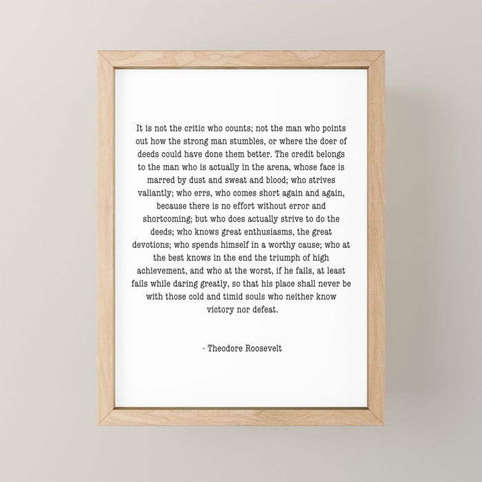 Man In The Arena Theodore Roosevelt Mini Art Print Gallery Image 1