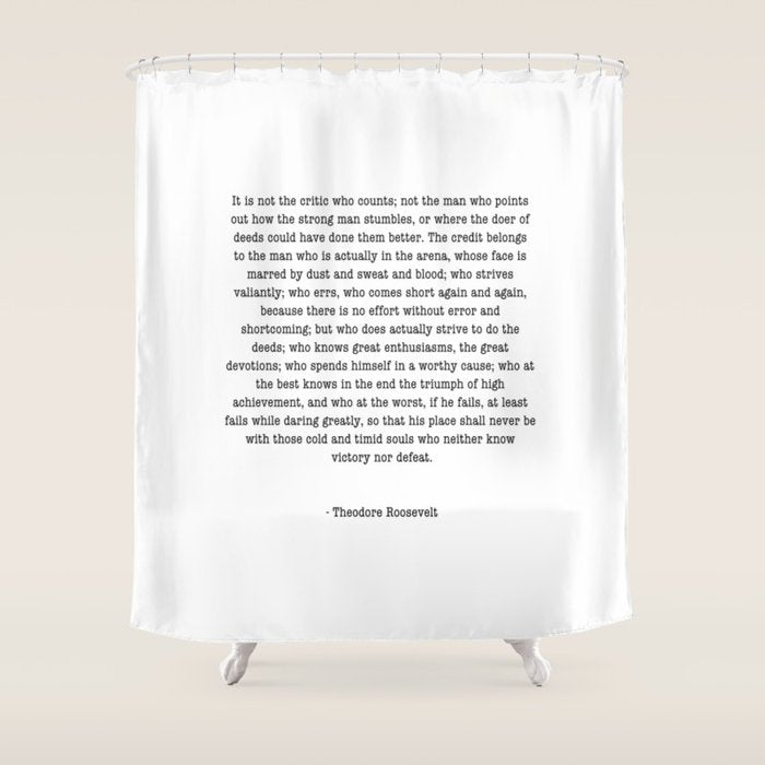 Man In The Arena Theodore Roosevelt Shower Curtain Gallery Image 1