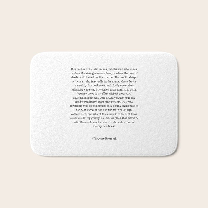 Man In The Arena Theodore Roosevelt Bath Mat Gallery Image 1
