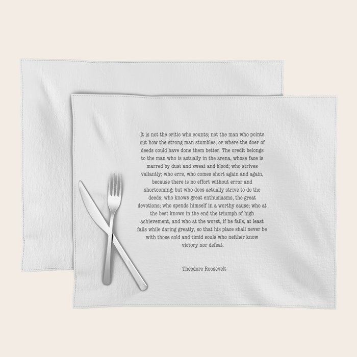 Man In The Arena Theodore Roosevelt Placemat Gallery Image 1