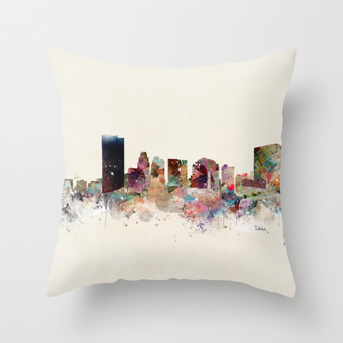 toledo ohio skyline Throw Pillow Gallery Image 6