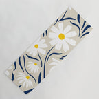 Harper Floral Prints, Ivory, Yellow Navy Blue Yoga Mat Gallery Image 1