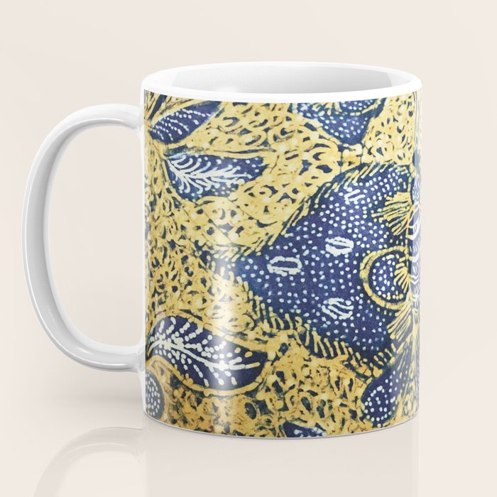 Vintage Indonesian Batik Butterfly Print Coffee Mug Gallery Image 3