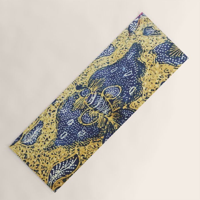 Vintage Indonesian Batik Butterfly Print Yoga Mat Gallery Image 1