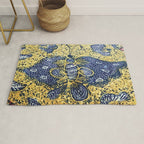 Vintage Indonesian Batik Butterfly Print Rug Gallery Image 1