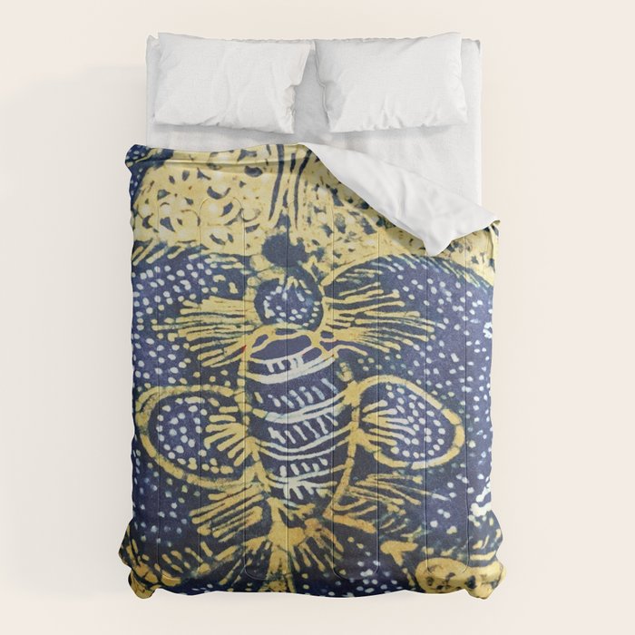 Vintage Indonesian Batik Butterfly Print Comforter Gallery Image 6