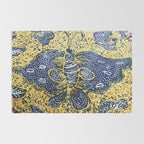 Vintage Indonesian Batik Butterfly Print Rug Gallery Image 2