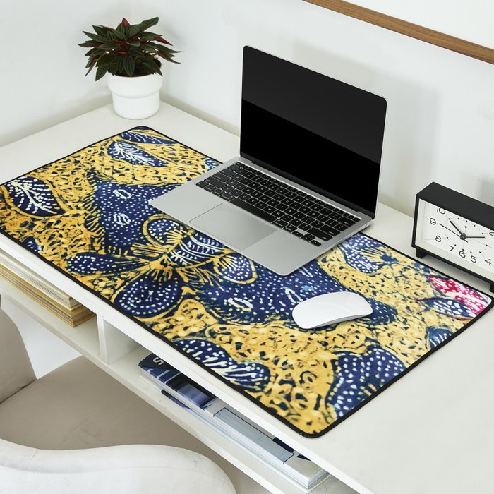 Vintage Indonesian Batik Butterfly Print Desk Mat Gallery Image 2