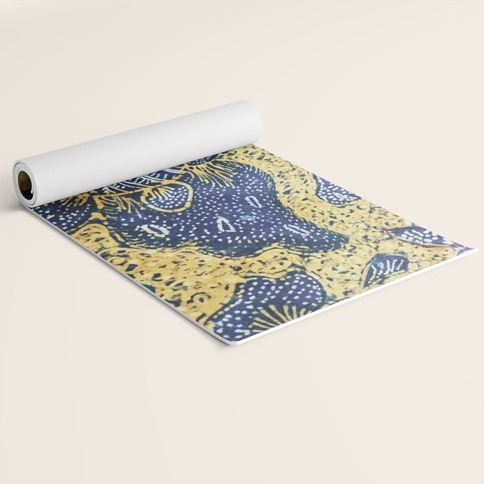 Vintage Indonesian Batik Butterfly Print Yoga Mat Gallery Image 2
