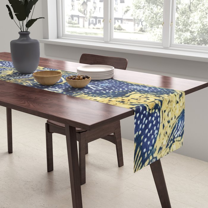 Vintage Indonesian Batik Butterfly Print Table Runner Gallery Image 2