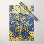 Vintage Indonesian Batik Butterfly Print Wrapping Paper Gallery Image 1