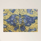 Vintage Indonesian Batik Butterfly Print Welcome Mat Gallery Image 1