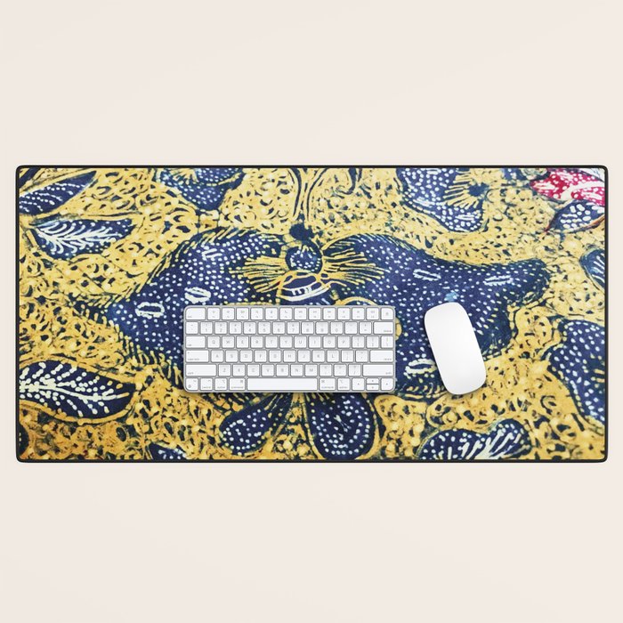 Vintage Indonesian Batik Butterfly Print Desk Mat Gallery Image 1