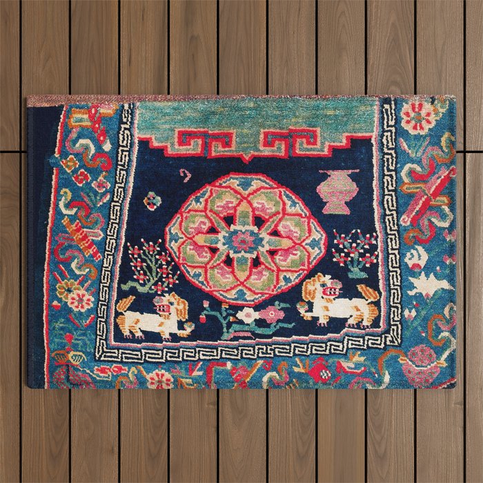 Shigatse Makden South Tibetan Buddhist Saddle Cover Print Outdoor Rug Gallery Image 1