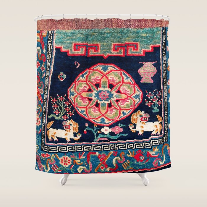 Shigatse Makden South Tibetan Buddhist Saddle Cover Print Shower Curtain Gallery Image 1