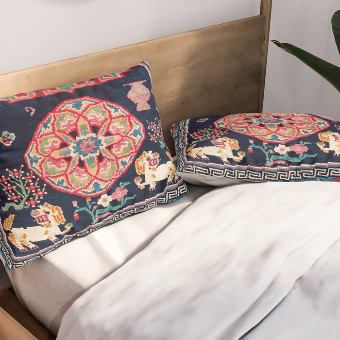 Shigatse Makden South Tibetan Buddhist Saddle Cover Print Pillow Sham Gallery Image 2
