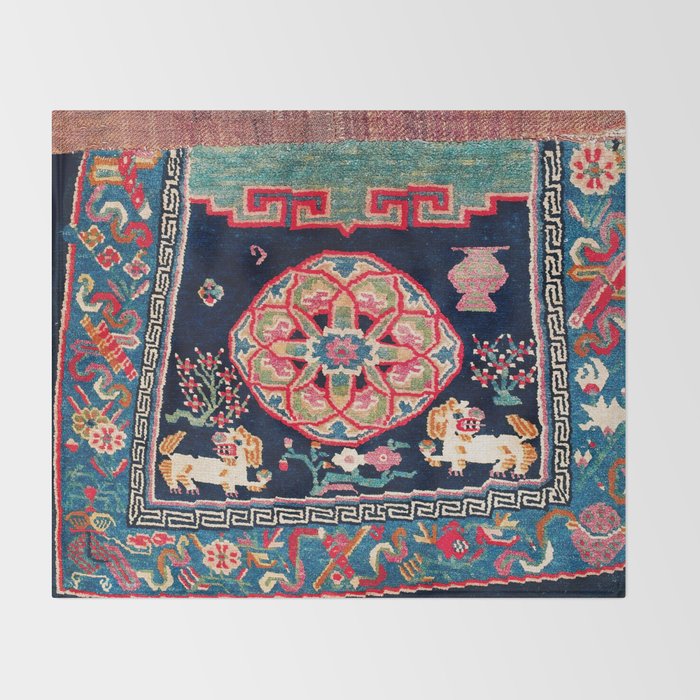 Shigatse Makden South Tibetan Buddhist Saddle Cover Print Throw Blanket Gallery Image 2