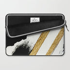 Armor [8]: a minimal abstract piece in black white and gold by Alyssa Hamilton Art Laptop Sleeve Gallery Image 2