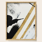 Armor [8]: a minimal abstract piece in black white and gold by Alyssa Hamilton Art Serving Tray Gallery Image 1
