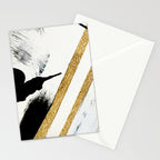 Armor [8]: a minimal abstract piece in black white and gold by Alyssa Hamilton Art Stationery Card Gallery Image 2