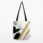 Armor [8]: a minimal abstract piece in black white and gold by Alyssa Hamilton Art Tote Bag Gallery Image 2