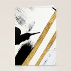 Armor [8]: a minimal abstract piece in black white and gold by Alyssa Hamilton Art Stationery Card Gallery Image 2