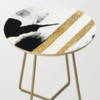 Armor [8]: a minimal abstract piece in black white and gold by Alyssa Hamilton Art Side Table Gallery Image 2