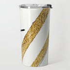 Armor [8]: a minimal abstract piece in black white and gold by Alyssa Hamilton Art Travel Mug Gallery Image 2