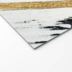 Armor [8]: a minimal abstract piece in black white and gold by Alyssa Hamilton Art Welcome Mat Gallery Image 2