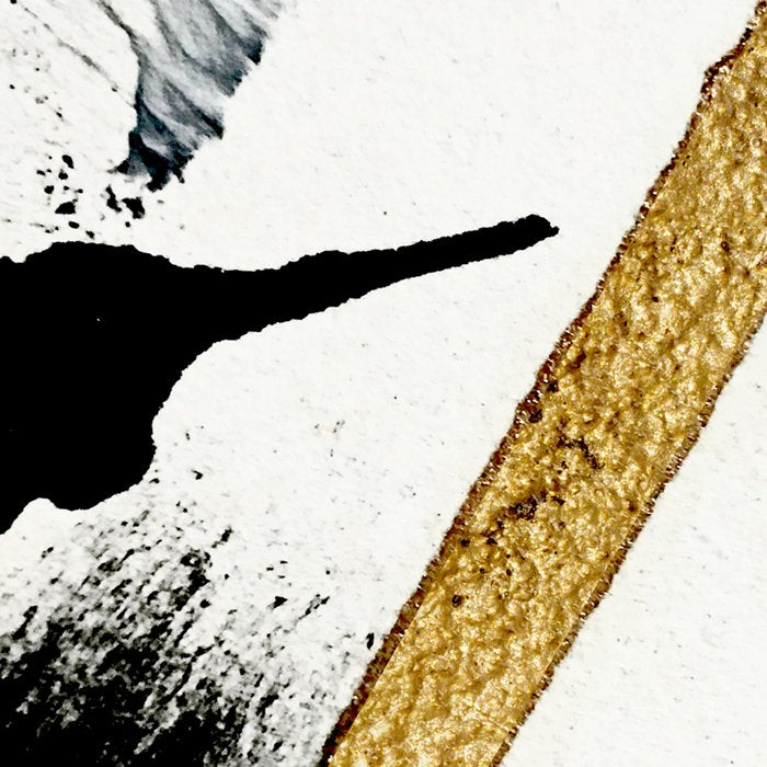 Armor [8]: a minimal abstract piece in black white and gold by Alyssa Hamilton Art Coffee Mug Gallery Image 2