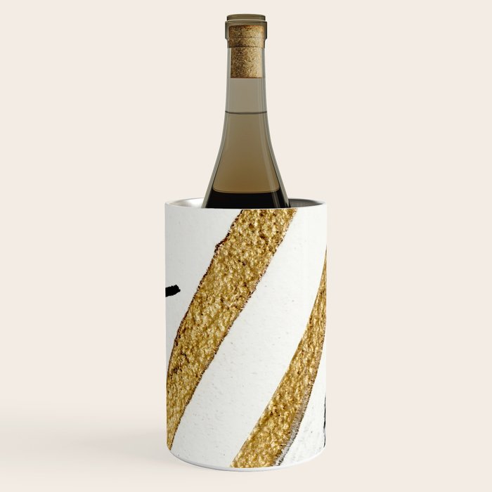 Armor [8]: a minimal abstract piece in black white and gold by Alyssa Hamilton Art Wine Chiller Gallery Image 3