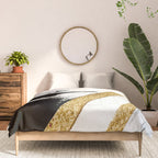 Armor [8]: a minimal abstract piece in black white and gold by Alyssa Hamilton Art Comforter Gallery Image 3