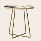 Armor [8]: a minimal abstract piece in black white and gold by Alyssa Hamilton Art Side Table Gallery Image 1