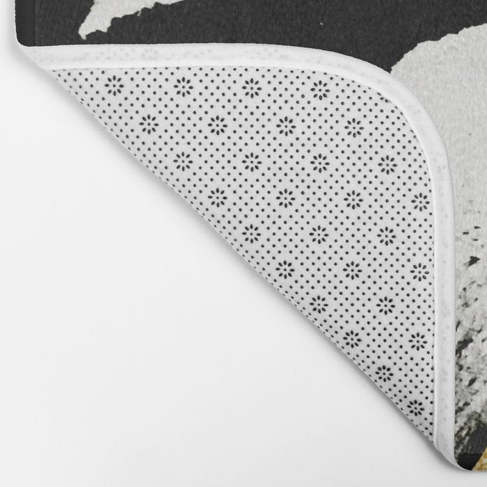 Armor [8]: a minimal abstract piece in black white and gold by Alyssa Hamilton Art Bath Mat Gallery Image 2