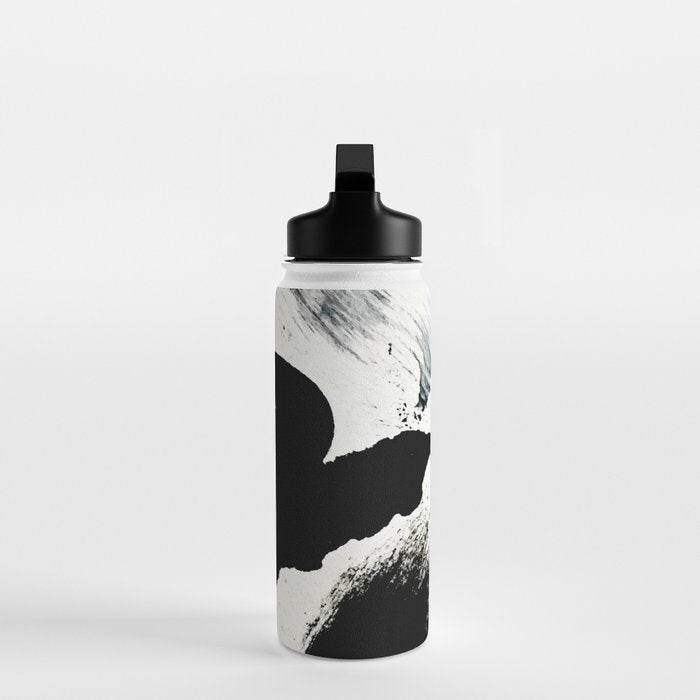 Armor [8]: a minimal abstract piece in black white and gold by Alyssa Hamilton Art Water Bottle Gallery Image 3
