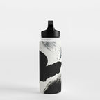 Armor [8]: a minimal abstract piece in black white and gold by Alyssa Hamilton Art Water Bottle Gallery Image 3