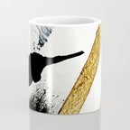 Armor [8]: a minimal abstract piece in black white and gold by Alyssa Hamilton Art Coffee Mug Gallery Image 4