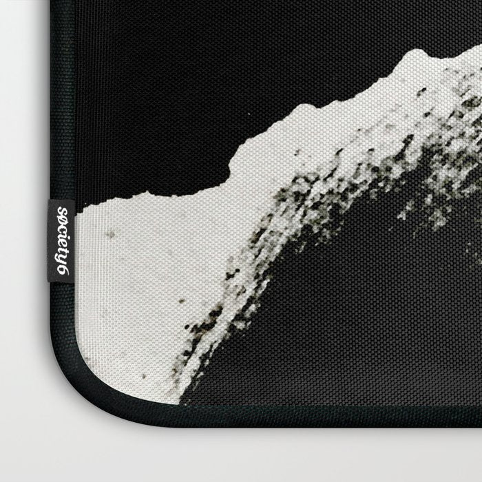 Armor [8]: a minimal abstract piece in black white and gold by Alyssa Hamilton Art Laptop Sleeve Gallery Image 3