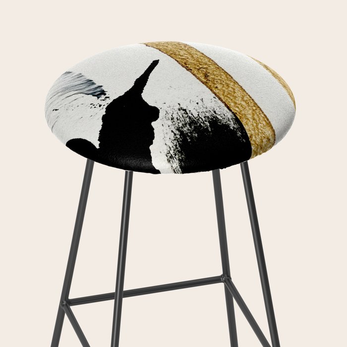 Armor [8]: a minimal abstract piece in black white and gold by Alyssa Hamilton Art Stool Gallery Image 2