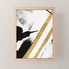 Armor [8]: a minimal abstract piece in black white and gold by Alyssa Hamilton Art Mini Art Print Gallery Image 1