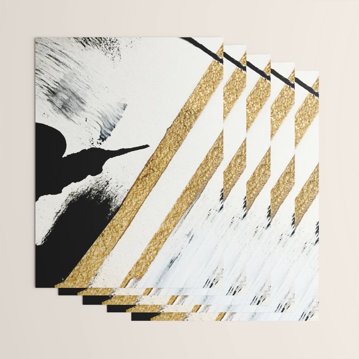 Armor [8]: a minimal abstract piece in black white and gold by Alyssa Hamilton Art Wrapping Paper Gallery Image 3